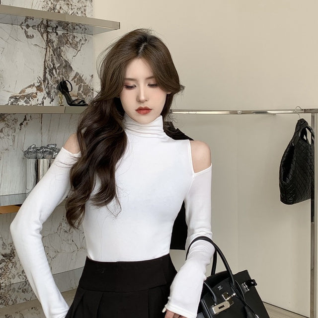 Aria Slim Fit Turtleneck Long Sleeve Top