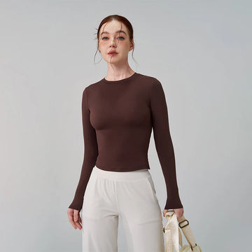 Long Sleeve Gym O-Neck Sports Top