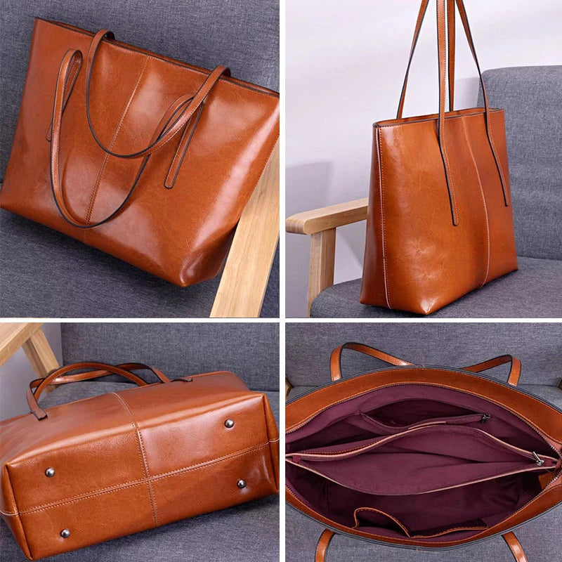 Women’s Large Cowhide Leather Tote Bag