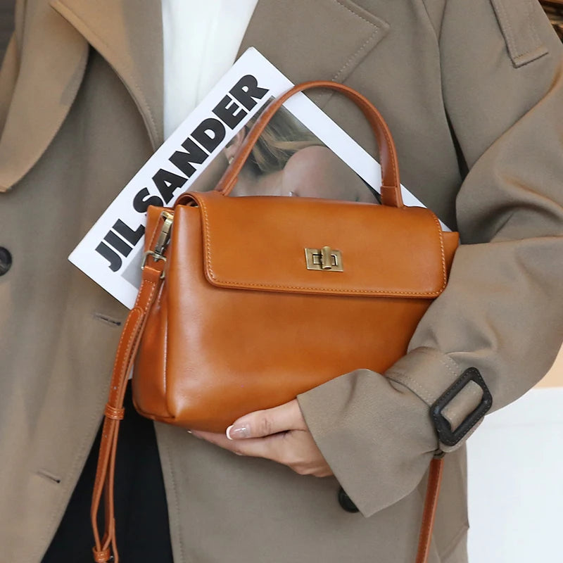 Women’s Cowhide Leather Tote & Crossbody Shoulder Bag