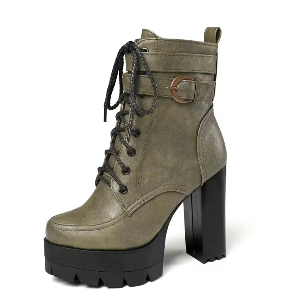 Waterproof Thick Heel Platform Boots