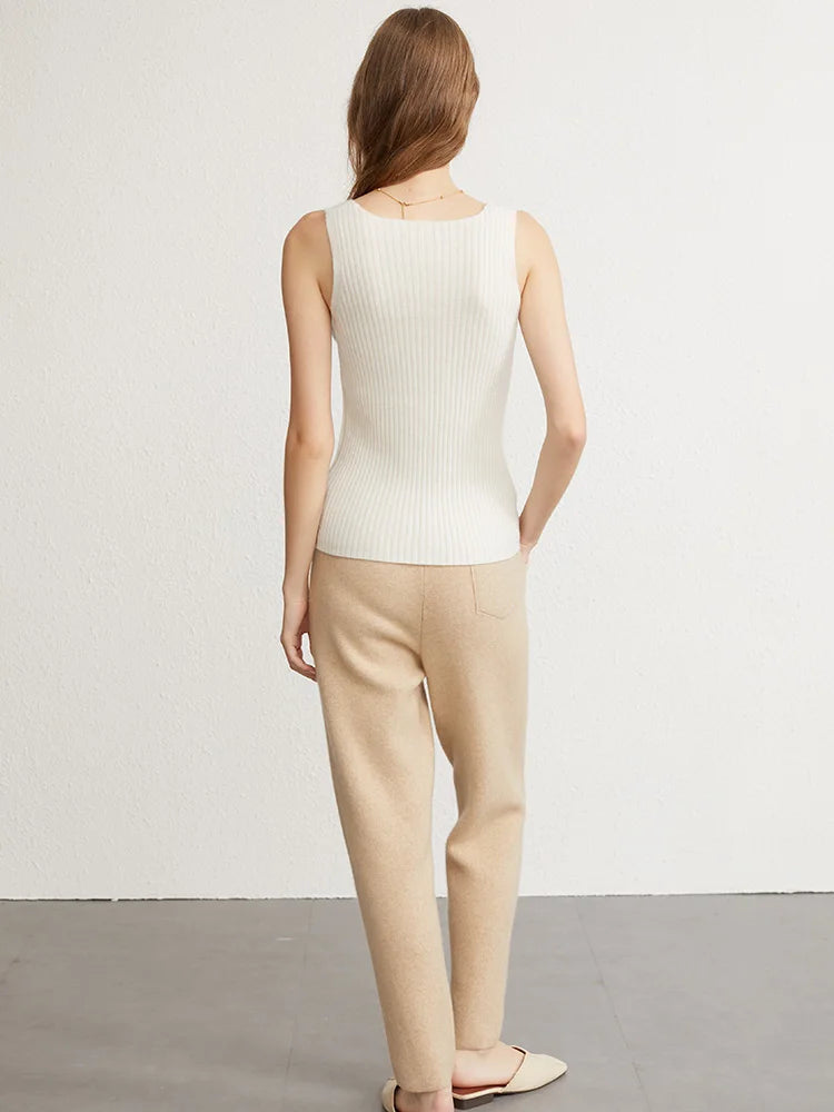 Women’s Ribbed Cashmere Square Neck Tank Top