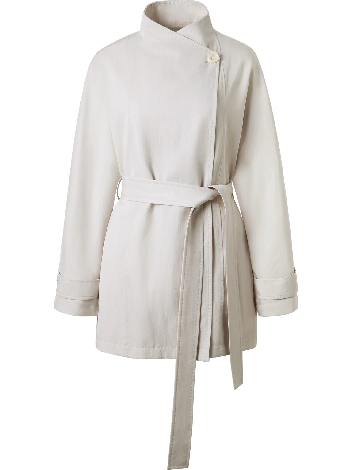 Women’s Petite Trench Coat with Overlap Collar