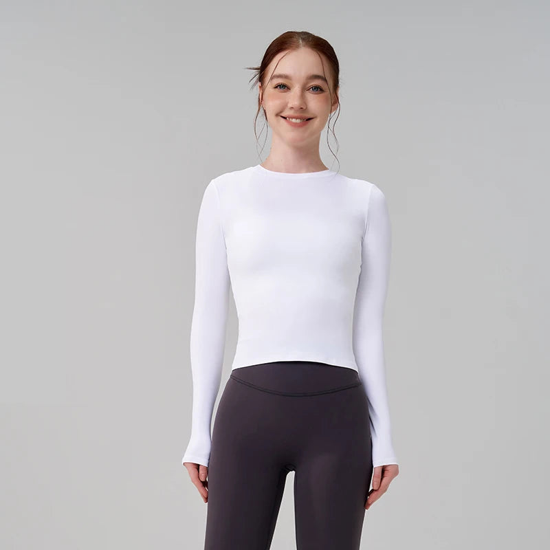 Long Sleeve Gym O-Neck Sports Top
