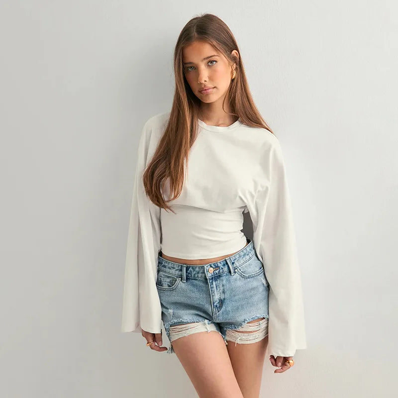 White Bandage High Waist Pullover Tee