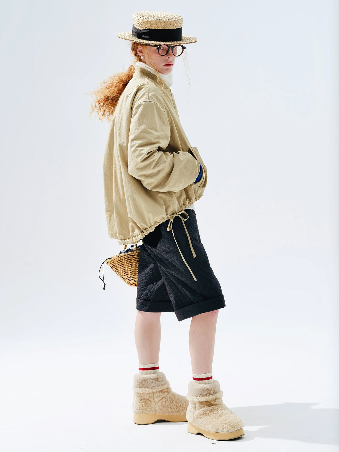 Women’s Vintage Drawstring Bomber Jacket