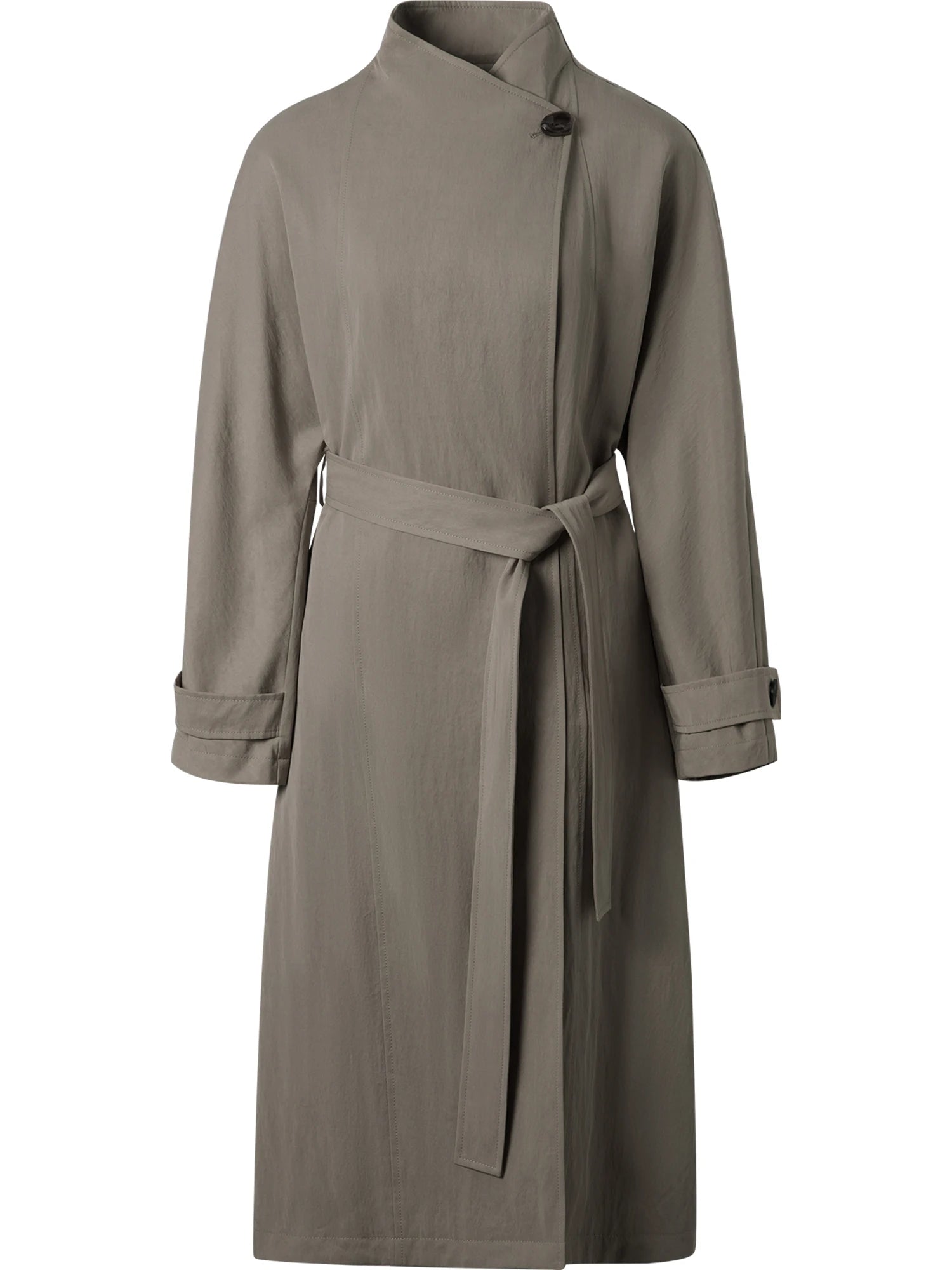 Women’s Petite Trench Coat with Overlap Collar