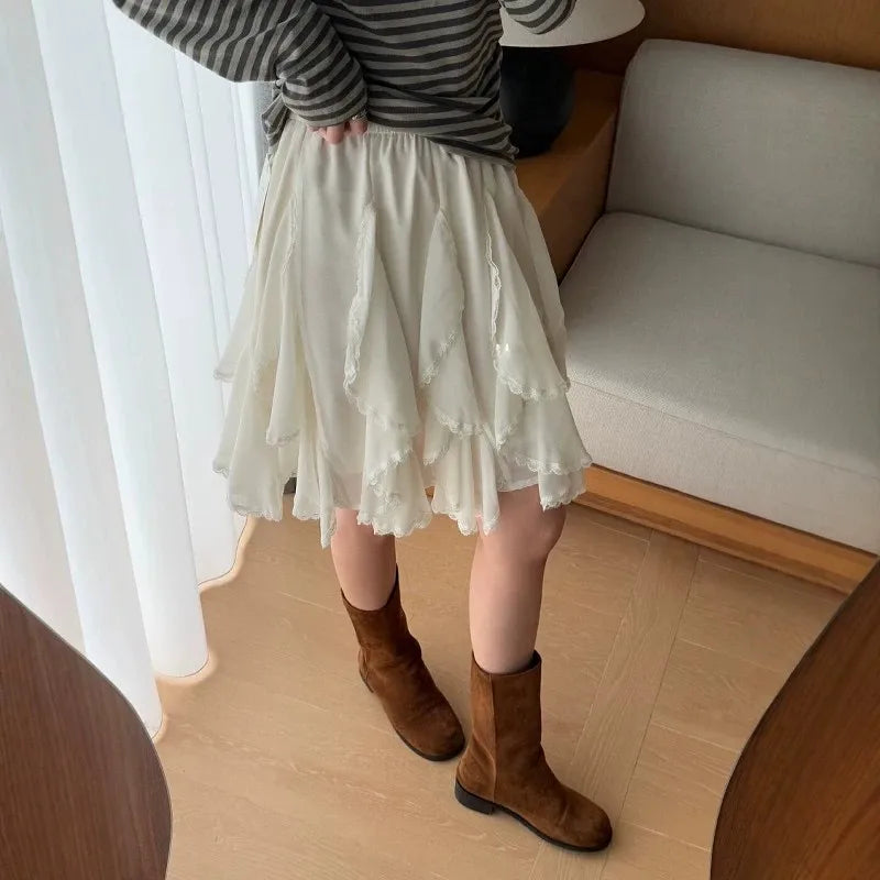 Pleated Mini Ruffle Designer Skirt