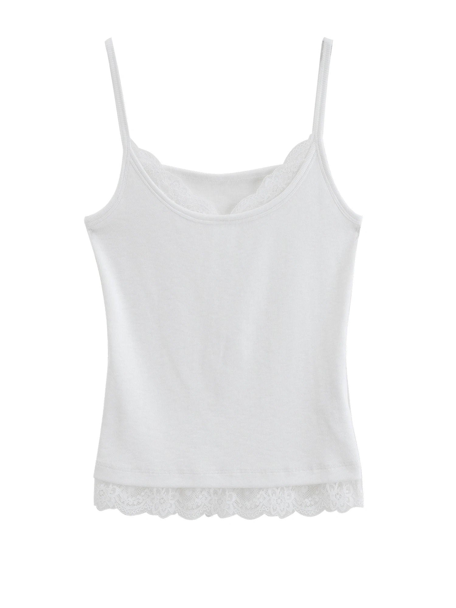 Women’s Slim-Fit Strapless Lace Trim Camisole Top