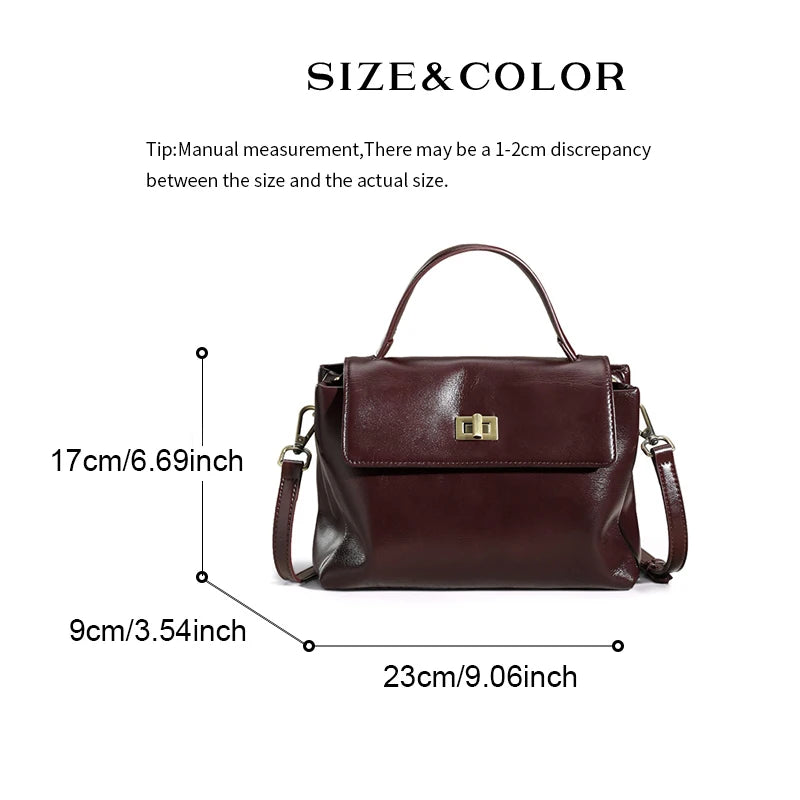 Women’s Cowhide Leather Tote & Crossbody Shoulder Bag