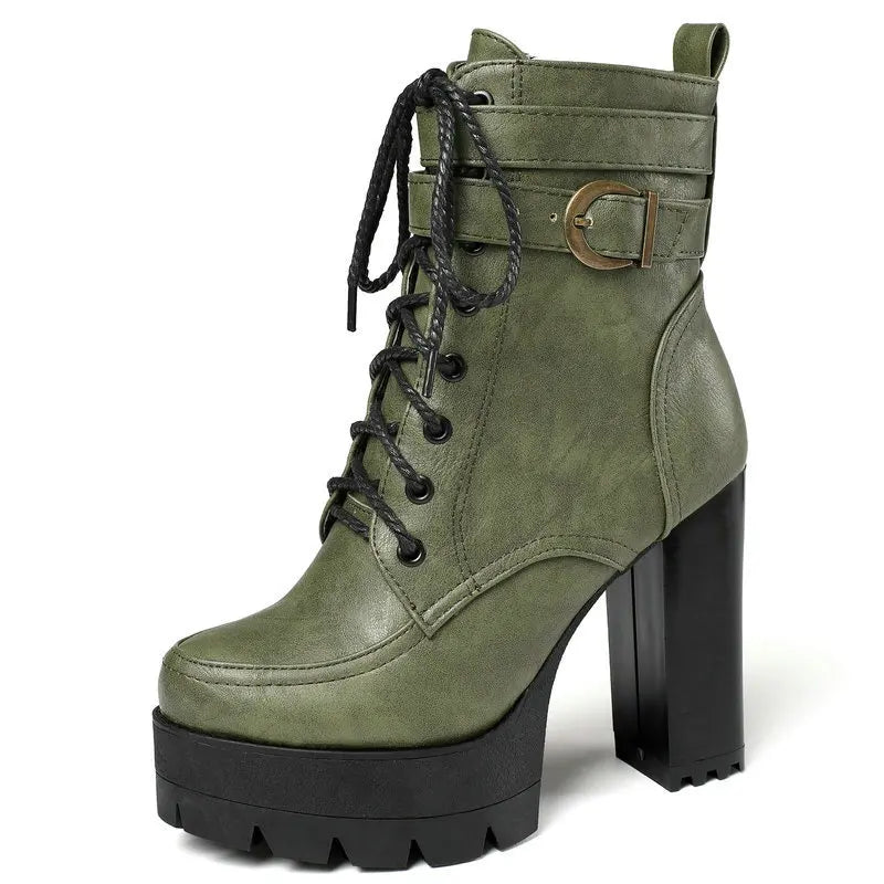 Waterproof Thick Heel Platform Boots