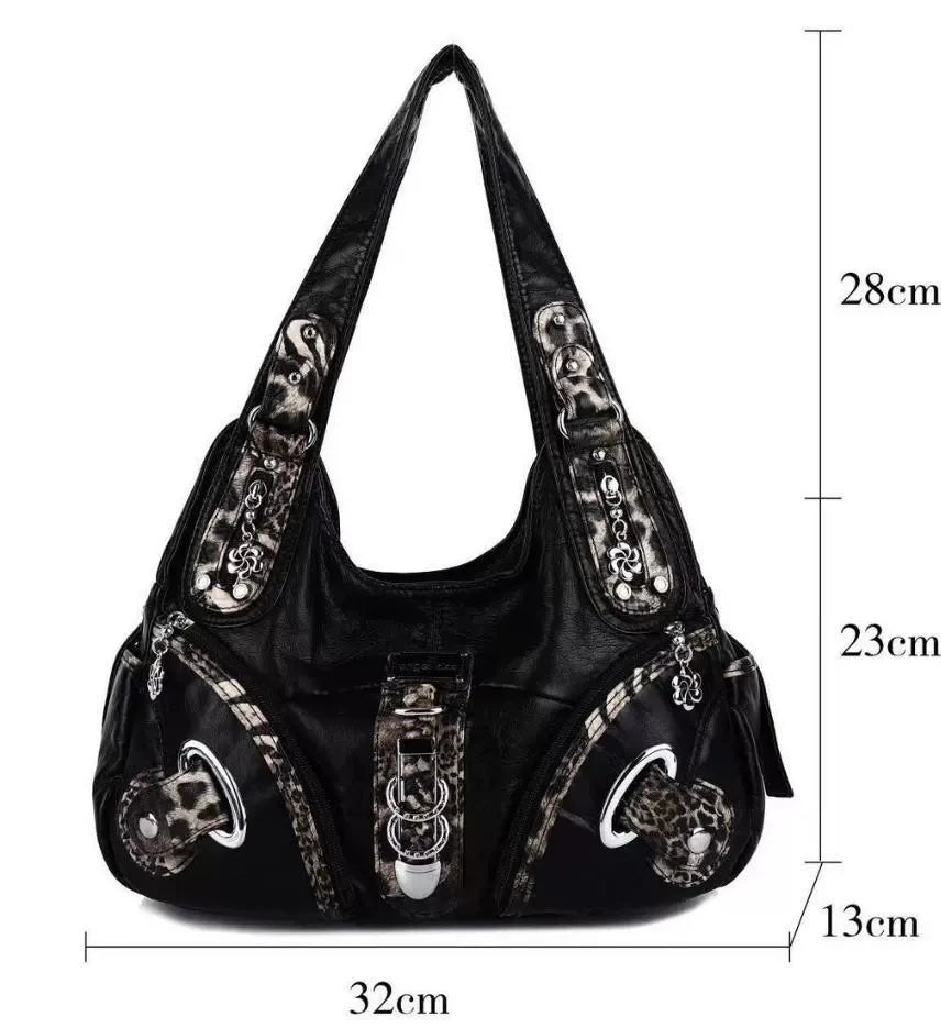 Leopard Print Top Handle Handbag