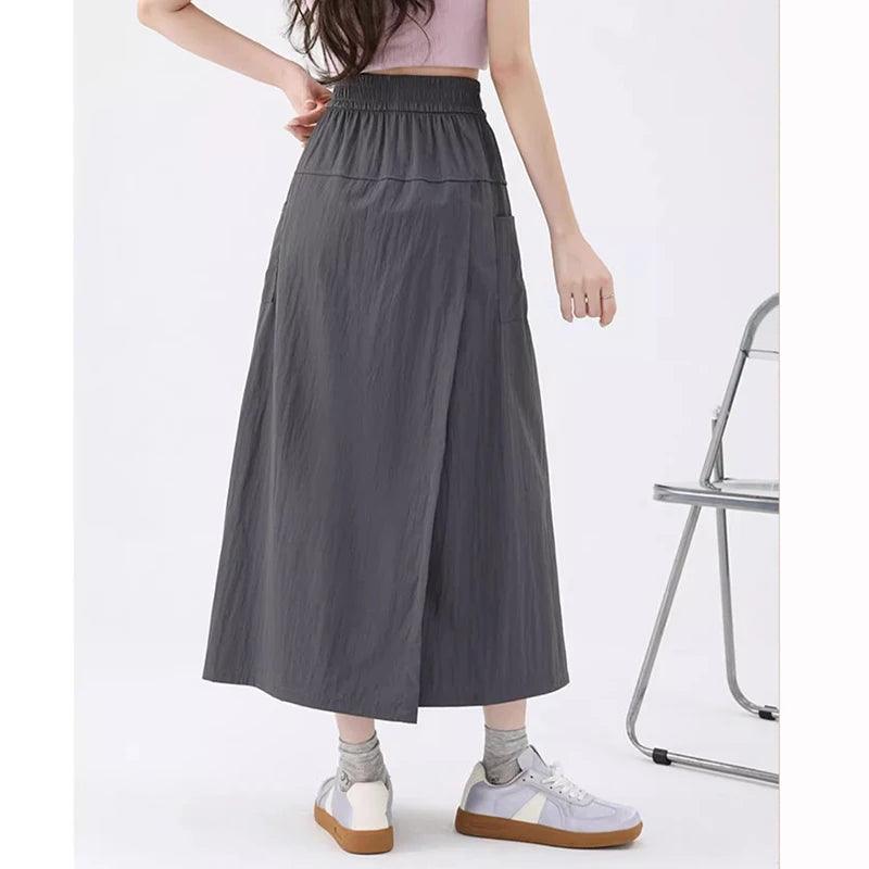 Women’s High-Waist Pleated Midi Skirt