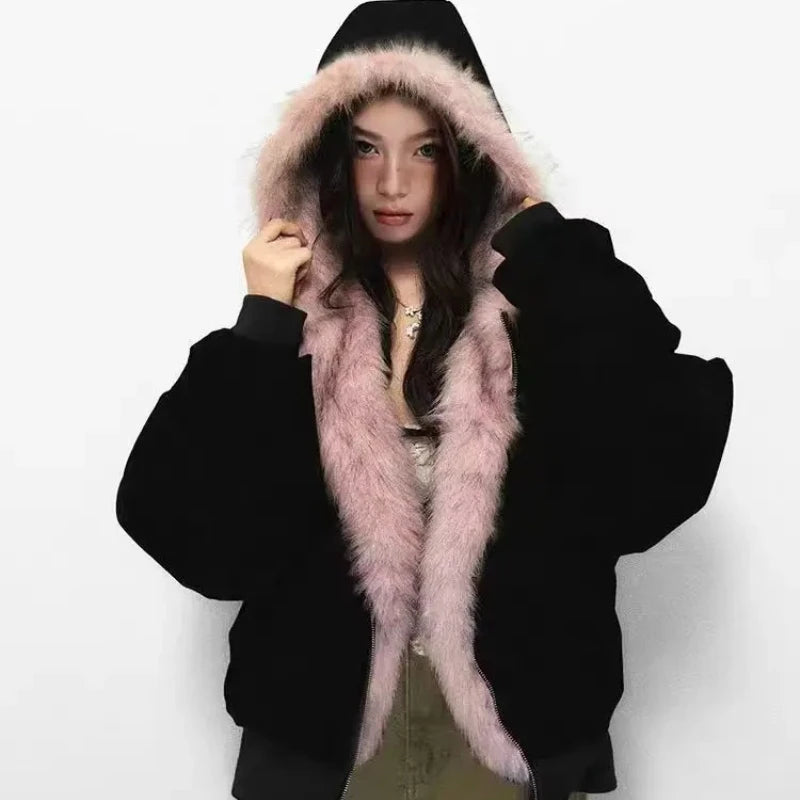 Plush Collar Warm Winter Jacket