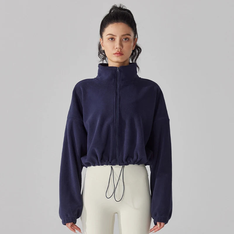 Women’s Sherpa Fleece Zip-Up Jacket Thick Winter Hoodie