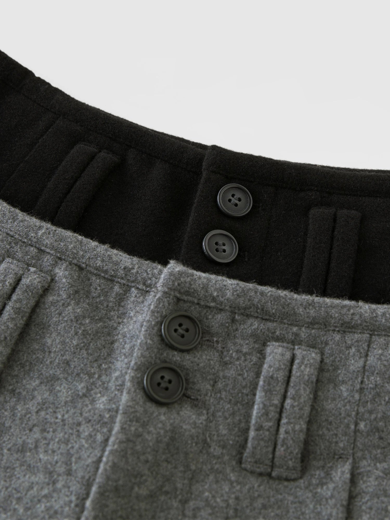 Wool Blend Black Straight Winter Pants