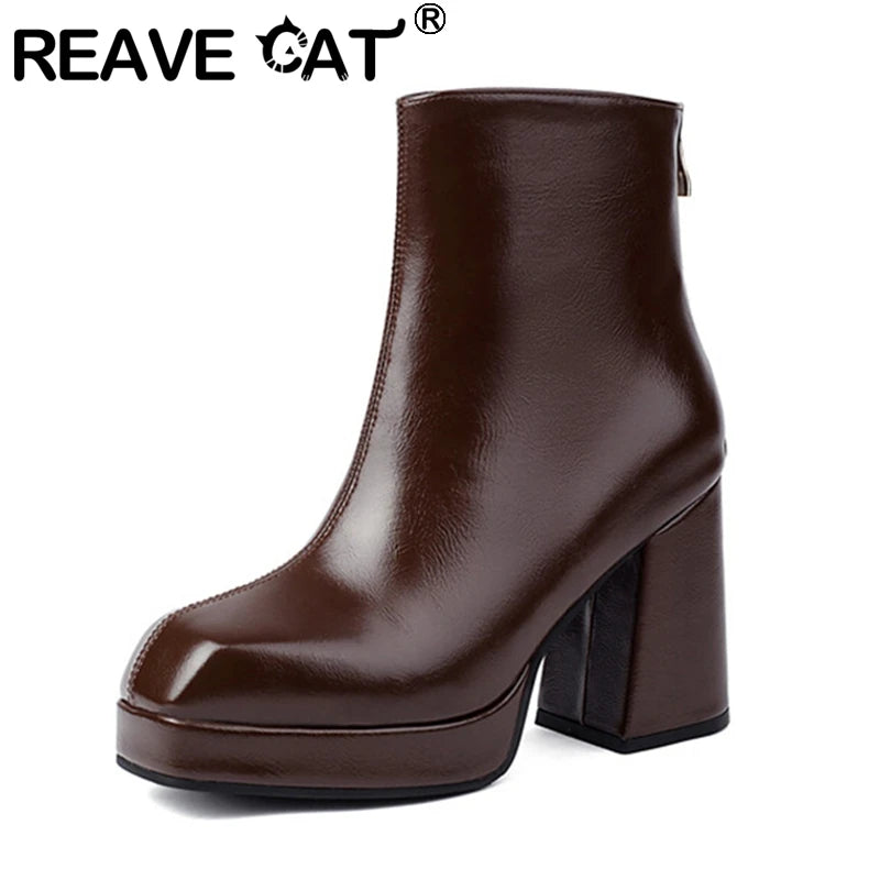 REAVE CAT 2026 Autumn Classic High Platform Ankle Boots