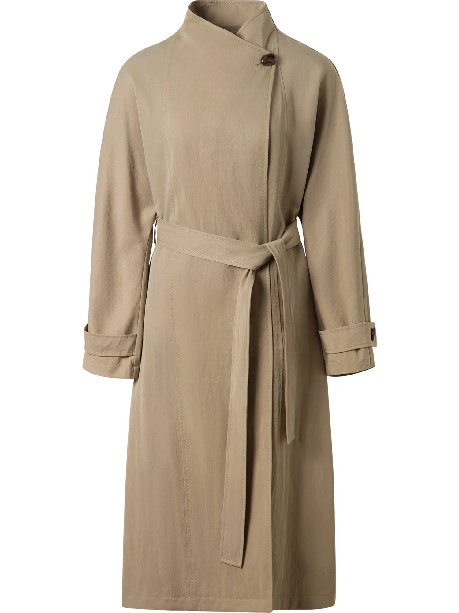 Women’s Petite Trench Coat with Overlap Collar