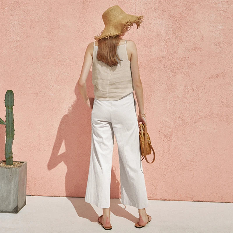 Women’s Cotton Linen Sleeveless Summer Tank Top