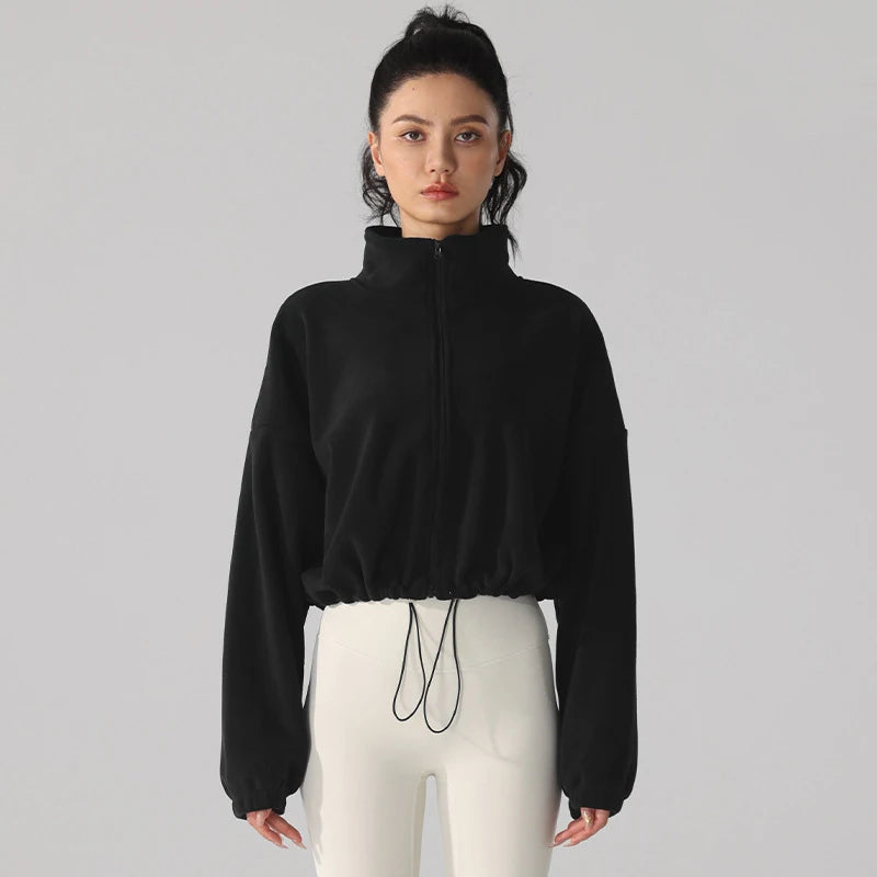 Women’s Sherpa Fleece Zip-Up Jacket Thick Winter Hoodie