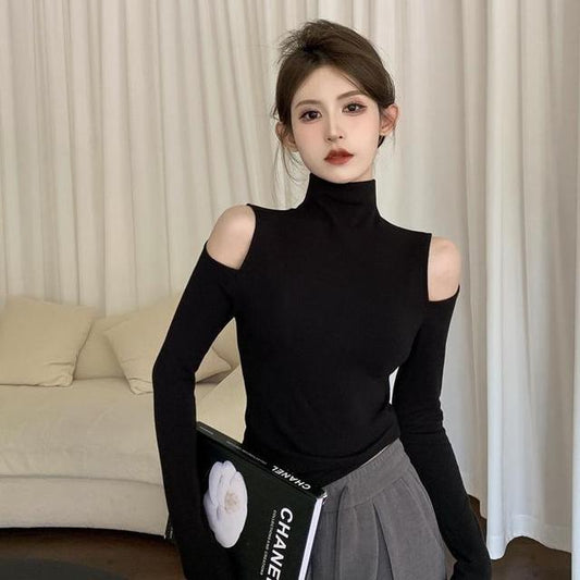 Aria Slim Fit Turtleneck Long Sleeve Top